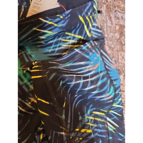 Sweaty Betty Zero Gravity Pocket Leggings Medium 7/8 Black Neon Tropical NWT - Picture 7 of 9